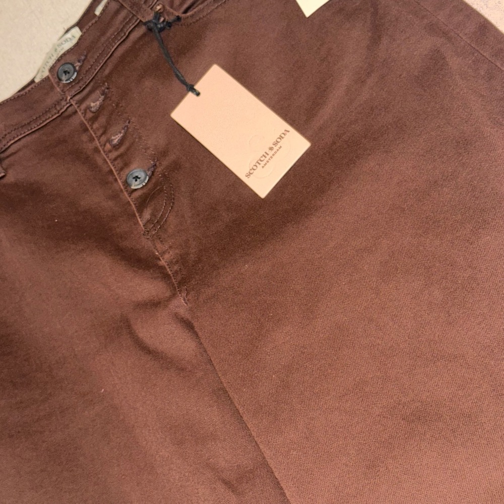 Scotch & Soda The Wave Highest Rise Cropped Wide Leg Deep Mahogany 14/32 NWT